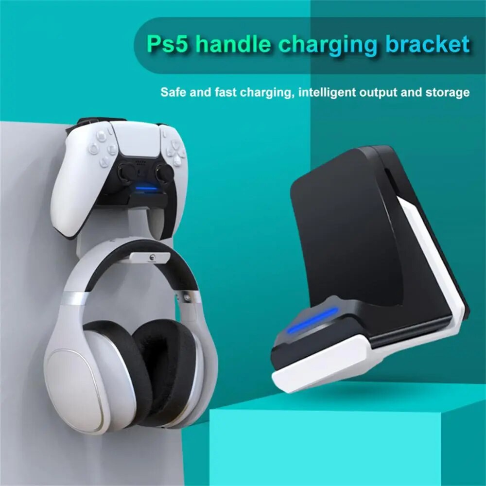 Multi-function Game Controller Charger Dock Station Headphone Holder Kit for PS5 Joystick Gamepad Charging Stand