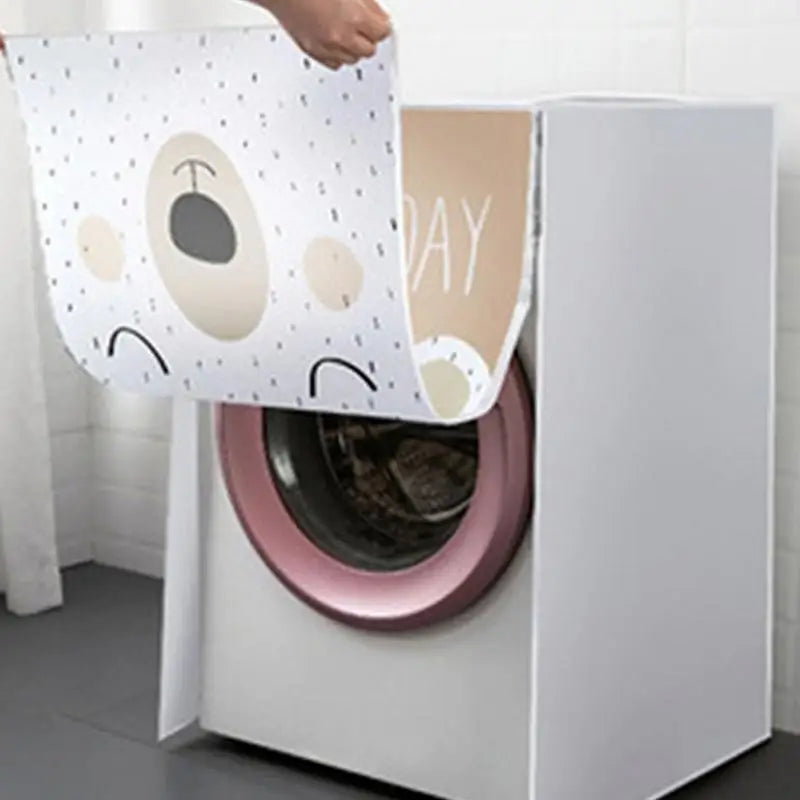 Home Laundry Machine Cover Top Load Washer Dryer Cover With Cartoon Pattern Zippers Waterproof Washing Machine Wrap For Home