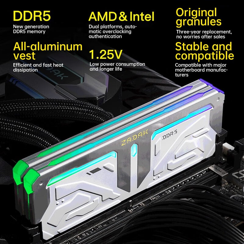 Apacer RGB RAM DDR5 16Gx2 5600MHZ 6000 5200 32G Desktop Memory ram dualchannel stunning desktop  ram