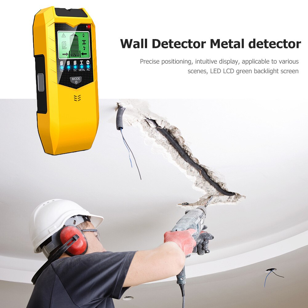 Handheld Depth Metal Detector Precise Positioning Portable Home Wood Pipe Stud Finder Wall Scanner Sensor for Wire Detect Metal