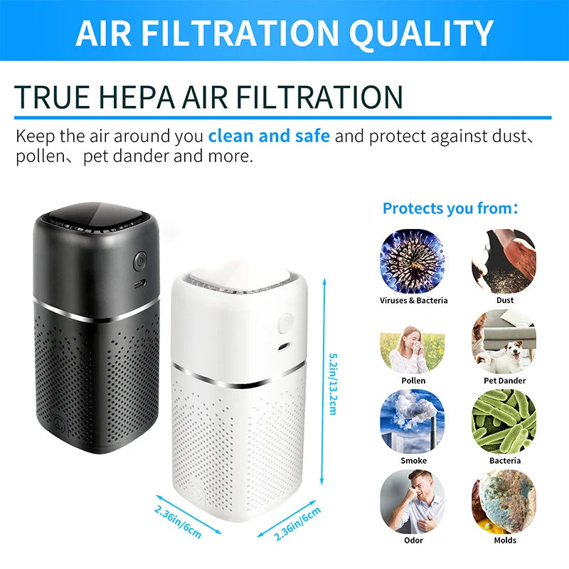 Xiaomi New Air Purifier Mini Cleaner Negative Ion USB Home Remove Formaldehyde Remove Odor  Car Accessories Portable Air Freshen