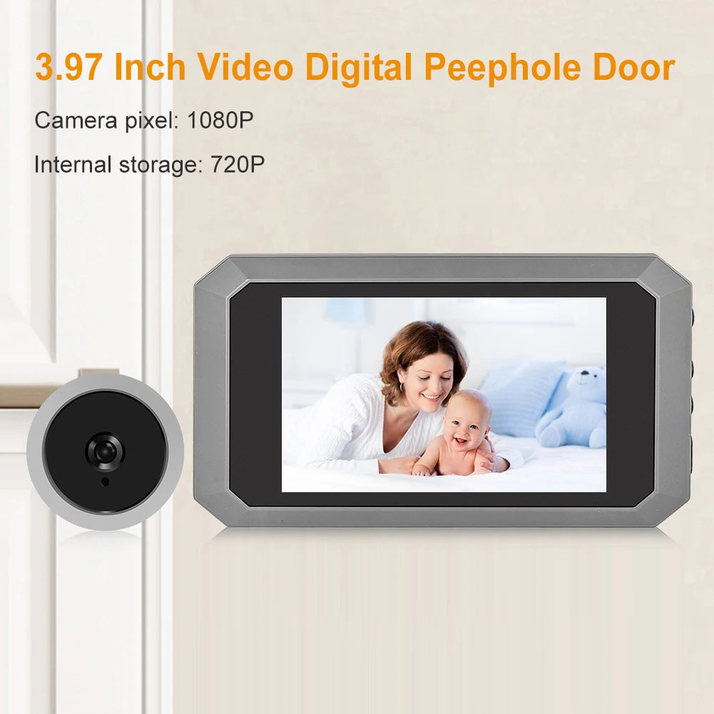 Digital Magic Eye Electronic Viewfinder 1400mAh Build-in Lithium Battery Safety Door Viewer 1080P Camera Door Peephole Camera