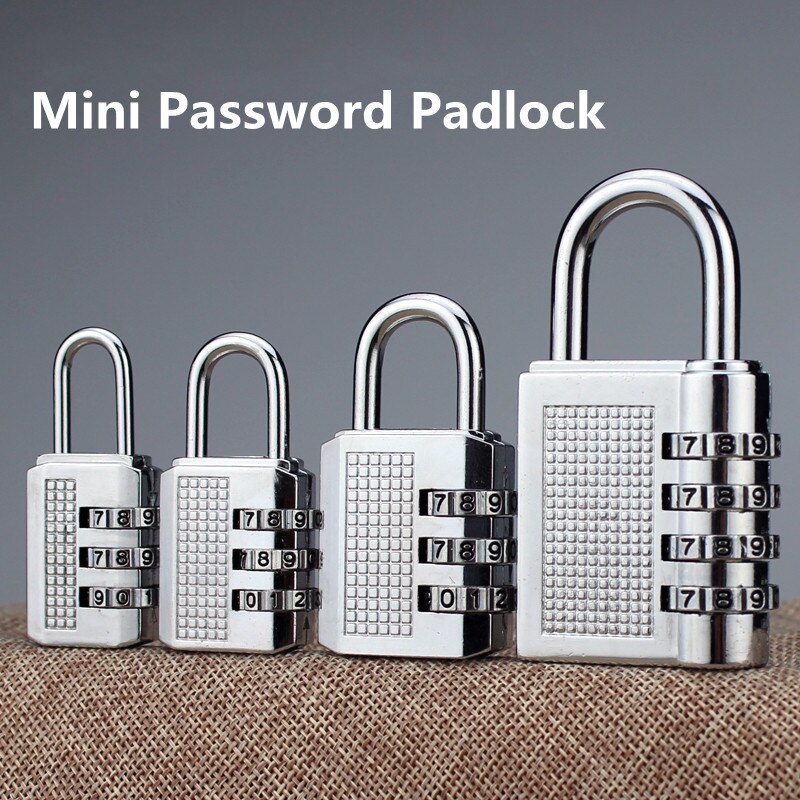 3/4 Digit Dial Combination Password Code Number Lock Padlock Safety Travel Security Lock for Luggage Backpack Suitcase Drawer