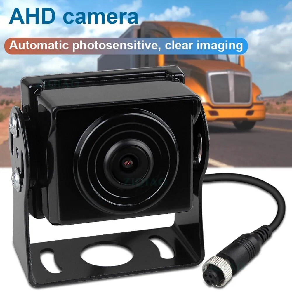 ZIQIAO 7 Inch AHD SD Recorder DVR Monitor 2 Split Screen 2CH Bus Truck RV Harvester Monitoring System A738