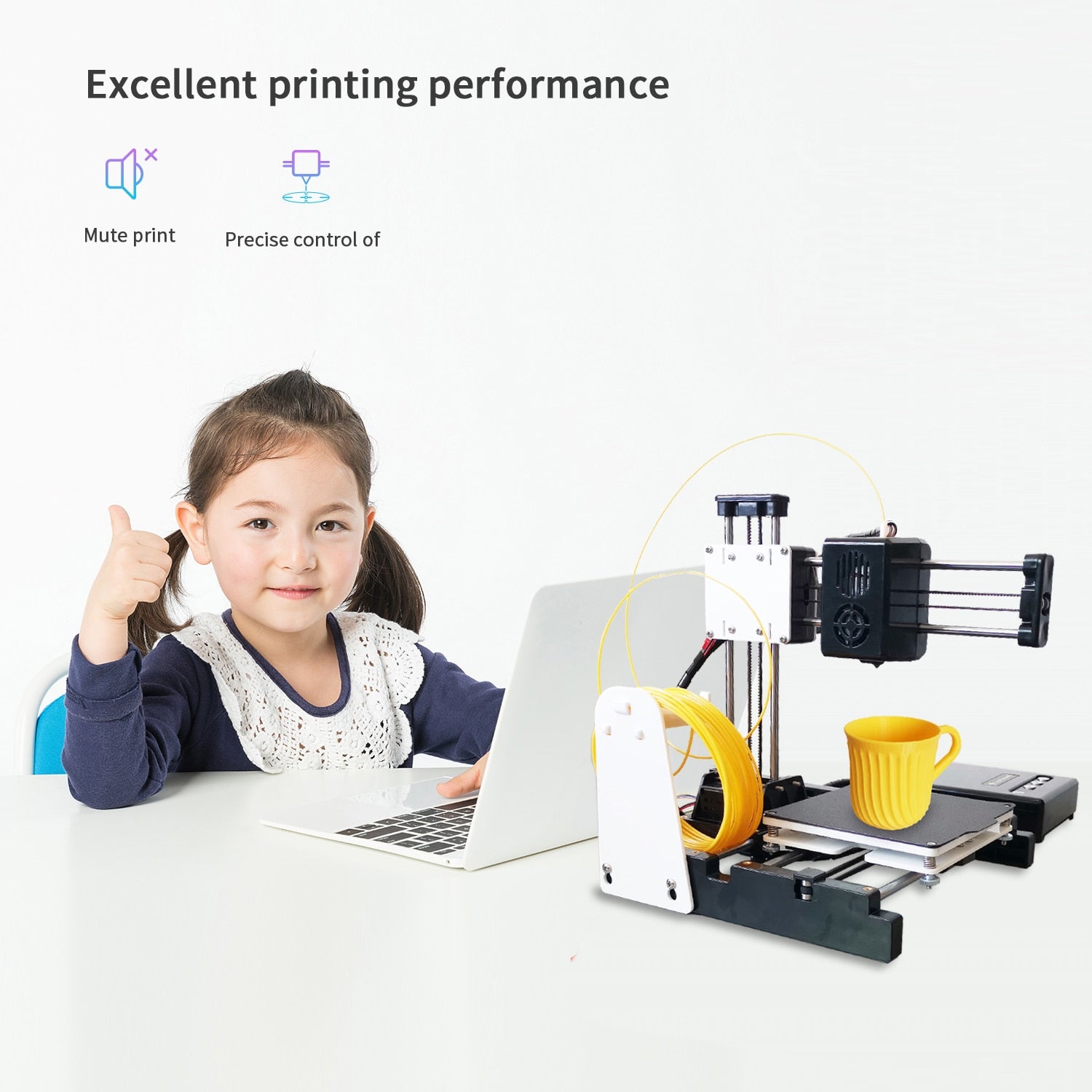 EasyThreed 3D Printer Kit Desktop Mini Print Size 100*100*100mm 3D Printing Toy Design Models Tools Kids Personal Education Gift