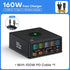 160W GaN USB Charger Station 15W Wireless Charging LCD Display USB C PD 65W QC Fast Charger for Iphone 14 Samsung Xiaomi Laptop