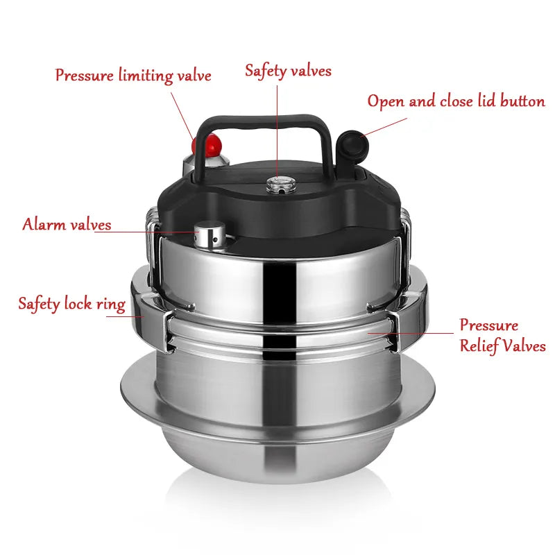 1.2L/1.6L Gas Induction Cooker Universal Mini Stainless Steel Pressure Cooker Pot Soup Rice Multifunctional Household Stew Pan