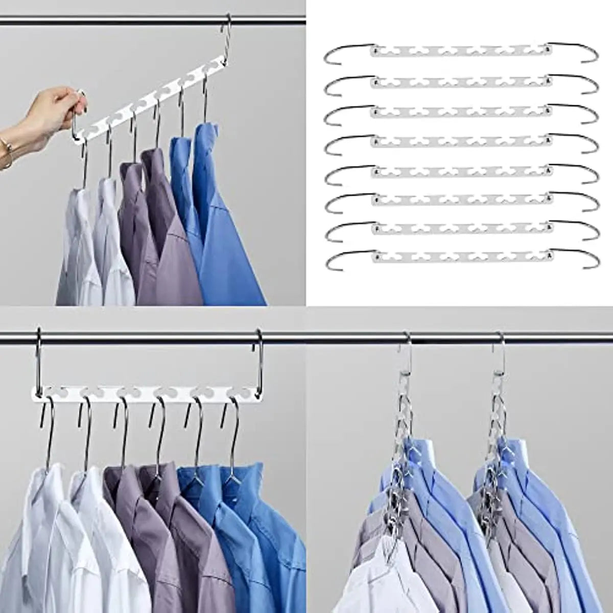 Space Saving Metal Closet Organizers,Multi-Port Support Clothes Magic Hangers,Heavy Duty Clothing Drying Rack for Bedroom Closet