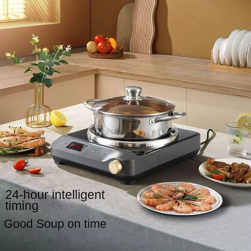 Induction Cooker New Model 2200W 28mm Heating Plate 24 H Timer Child Lock Waterproof Multi-function Concave Induction Cooktop