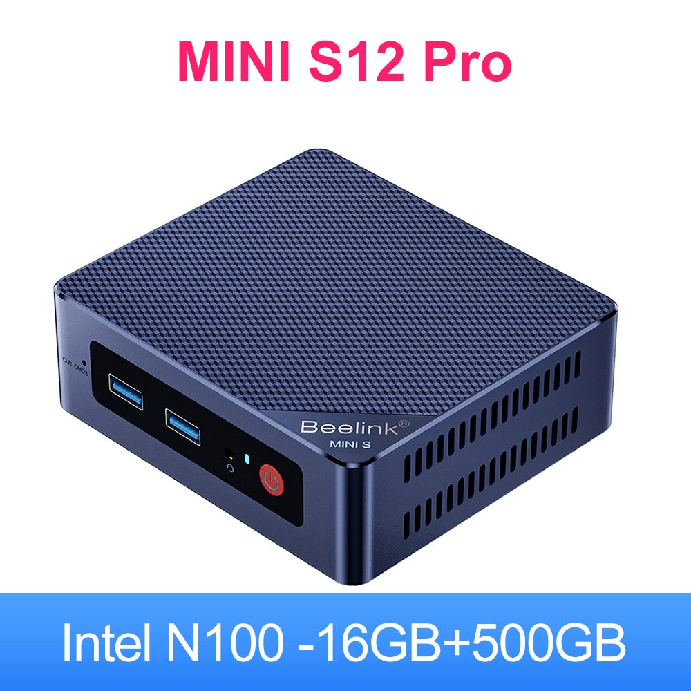 Beelink MINI S12 Pro 16GB 1TB Mini PC Win11 12th Gen Intel Alder Lake Wifi5 BT4.2 Dual 1000M LAN Desktop MINI S12 8GB 256GB