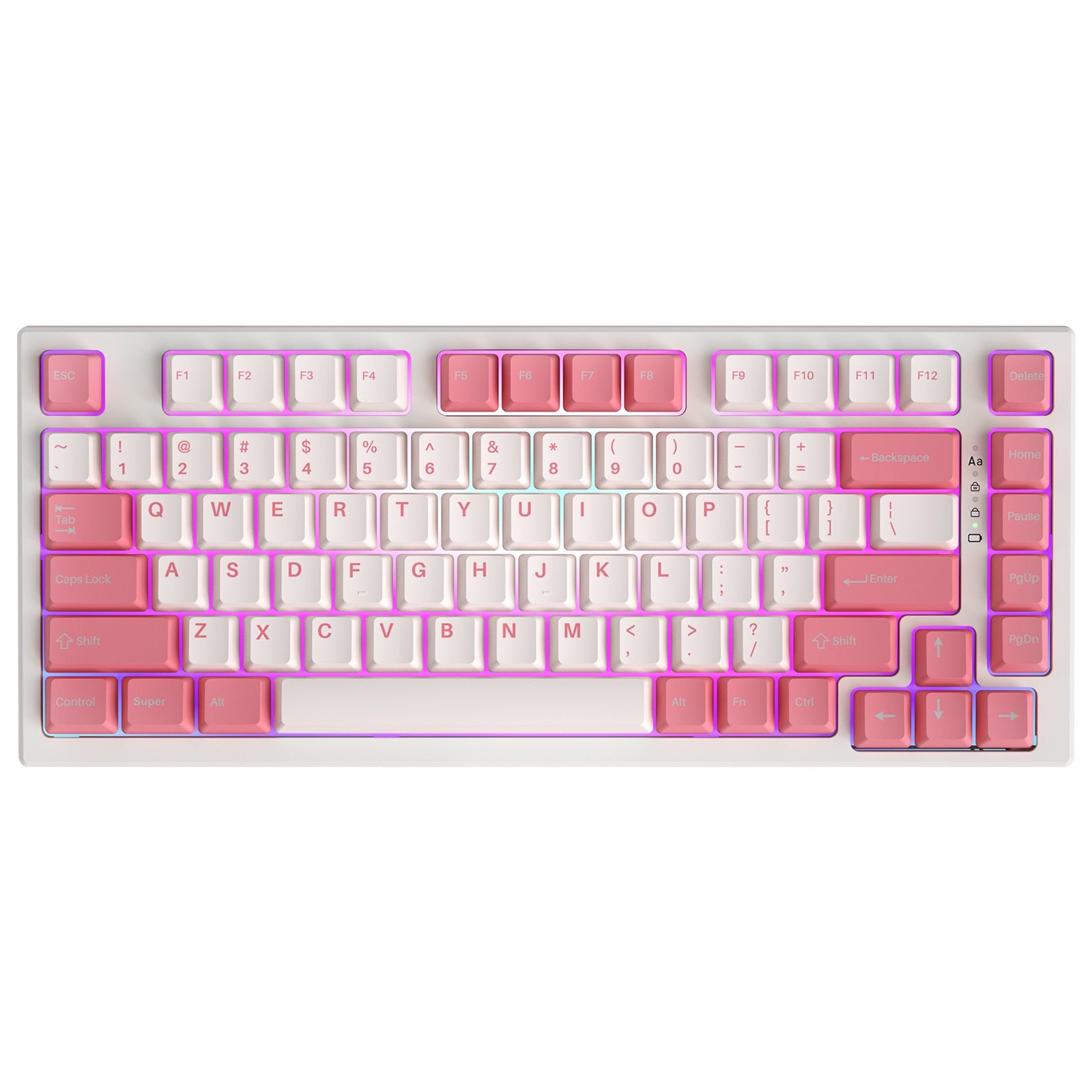 YUNZII YZ75 White 75% Hot Swappable Wireless Gaming Mechanical Keyboard, RGB Backlights, BT5.0/2.4G/USB-C, for Linux/Win/Mac