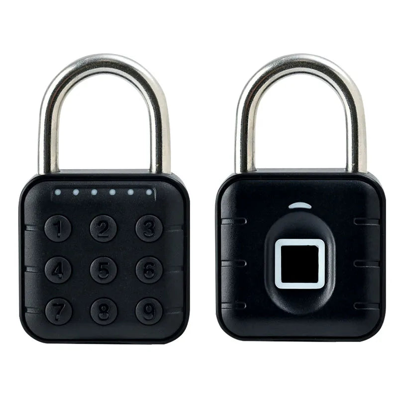 Smart Door Pad Lock Electronic Fingerprint Padlock Keyless USB Rechargeable Quick Unlock Zinc alloy Metal Self Developing Chip