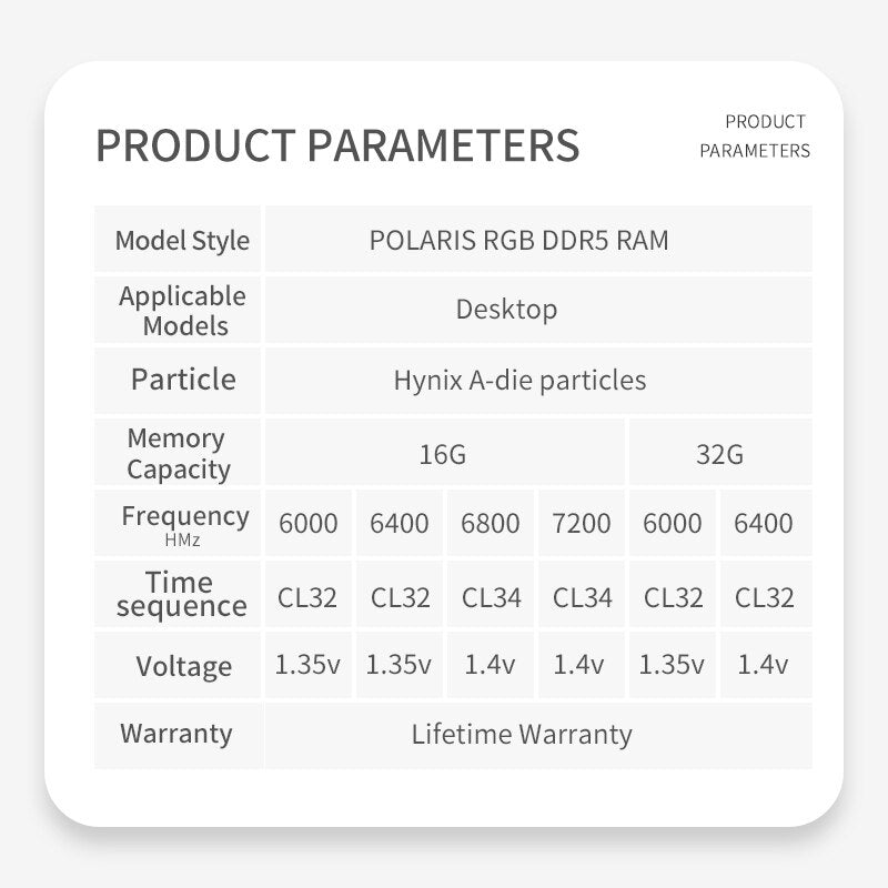 GeIL Memory Ram ddr5 6000MHZ 7200MHZ Support XMP 1.35V 1.4V 6400MHZ 6800MHZ RAM 16GB 32gb for Desktop PC Memoria RGB RAM