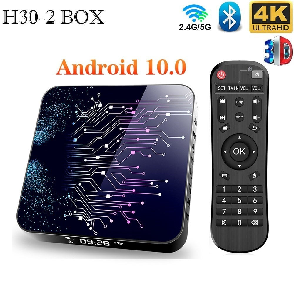 2023 NEW H30-2 Smart Tv Box Android 10 4GB 32GB 64GB 2.4G&5.8G Dual-Wifi Android 10 Ip Tv Box BT4.0 Tv Box 4k HD Set Top Box Hot