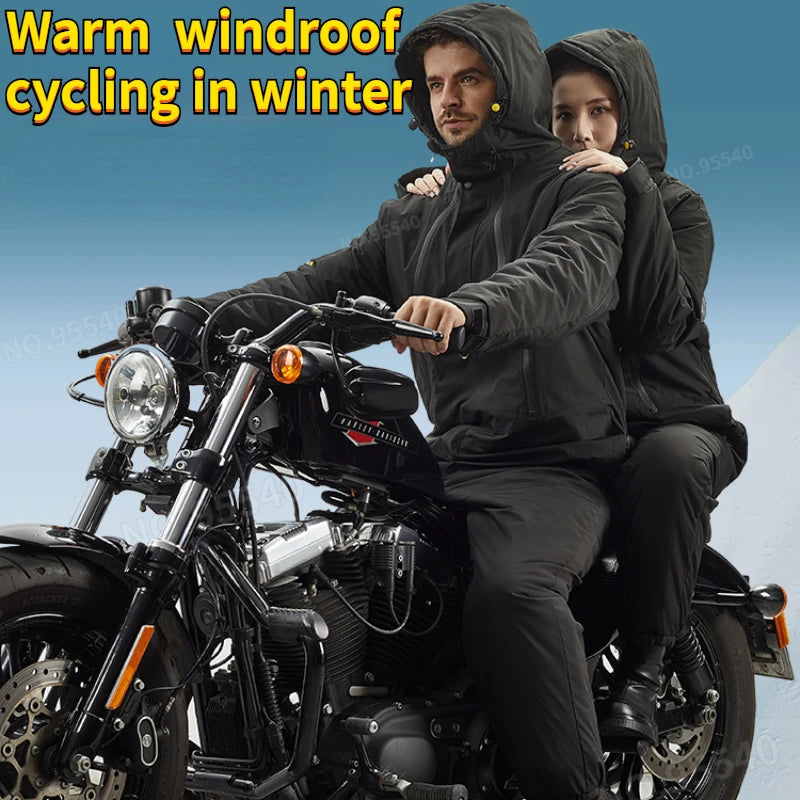 Electric vehicle wind shield winter cotton jacket thickened outdoor ski suit fishing suit motorcycle waterproof windbreaker