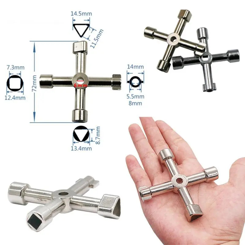 Multi-Size Cruciform Electric Control Cabinet Internal Triangle Key Wrench Elevator Door Water Meter Valve Square Round Hole Key