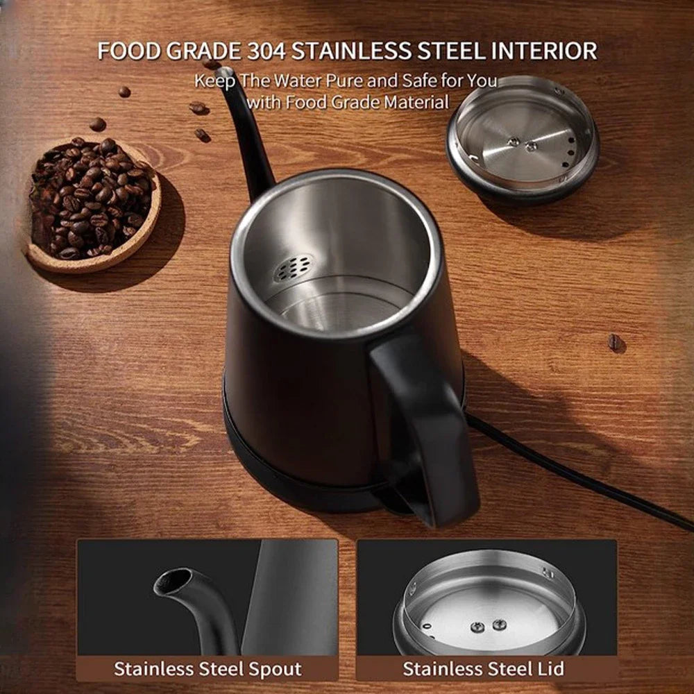 1L 220V Electric Espresso Pots Hand Brew Gooseneck Kettle Automatic Power Off Coffee Pot Make Tea Hot Water Boiler Coffeeware