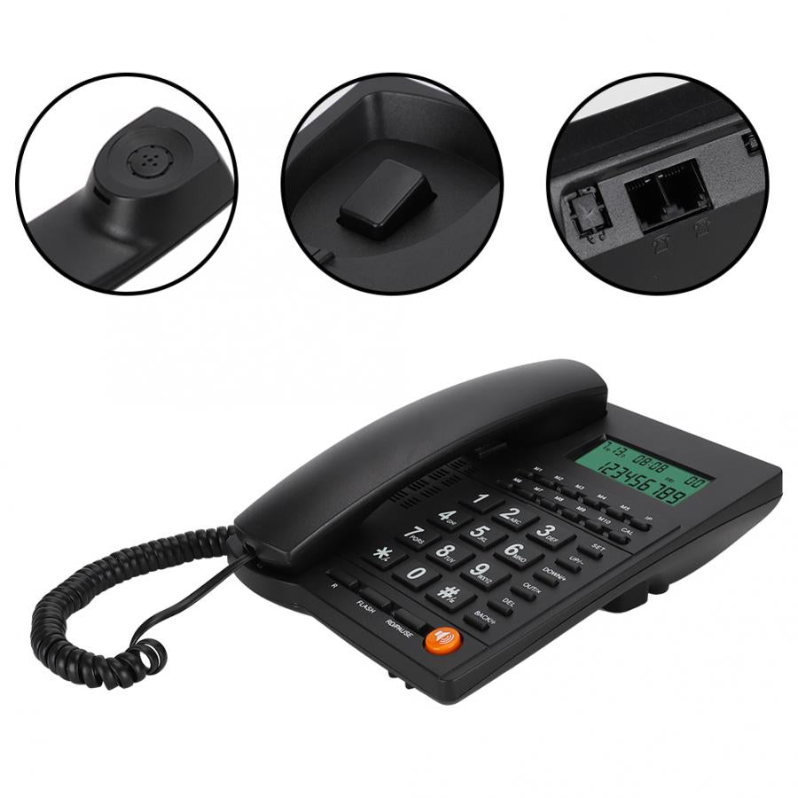 Elderly Big Button Phone Crystal Dialpad Landline Trade Call Desk Display Caller ID Telephone for Home Office Hotel Restaurant