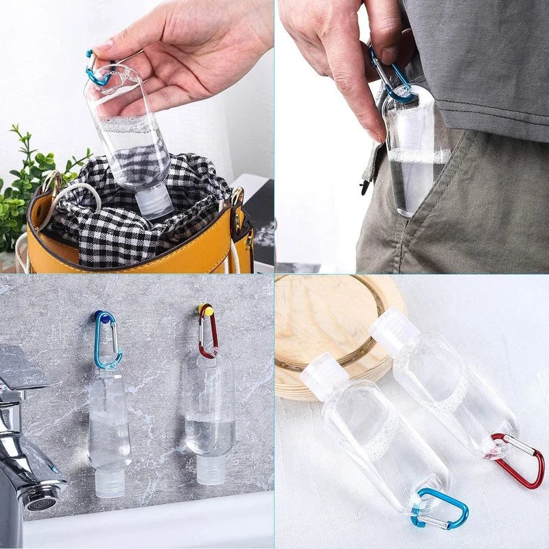 2PCS Refillable Bottles with Hook Alcohol Disinfectant Hand Sanitizer Empty Soap Dispenser Outdoor Portable Container Bottle