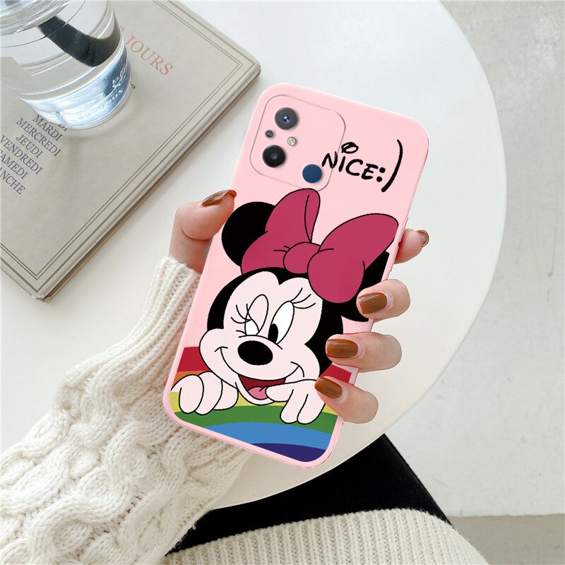 For Redmi 12 C Redmi12C 6.71'' Case Lovely Disney Mickey Mouse Minne Silicone Cover For Xiaomi Redmi 12C Matte Soft Funda Bumper