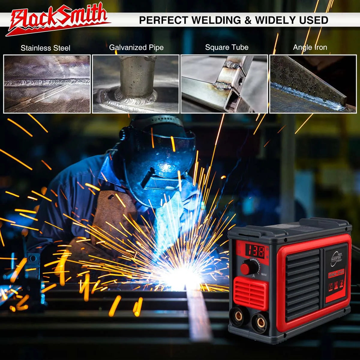 Portable Welding Machine MMA 250A Arc Welding Machine Fully Automatic Industrial-Grade Household All-Copper Electric Welding