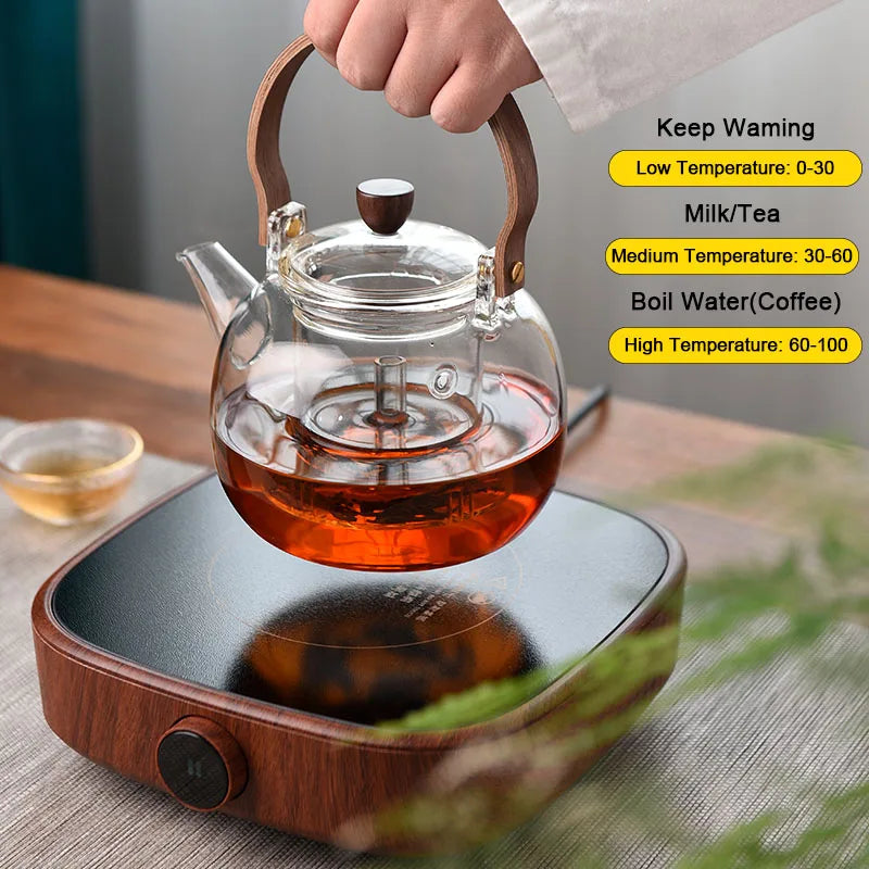 Tea Pot Electric Heater Pedestal for Home Office Coffee Cup Warmer for Water Milk Tea Stove Boiler Stepless Temperature Adjust