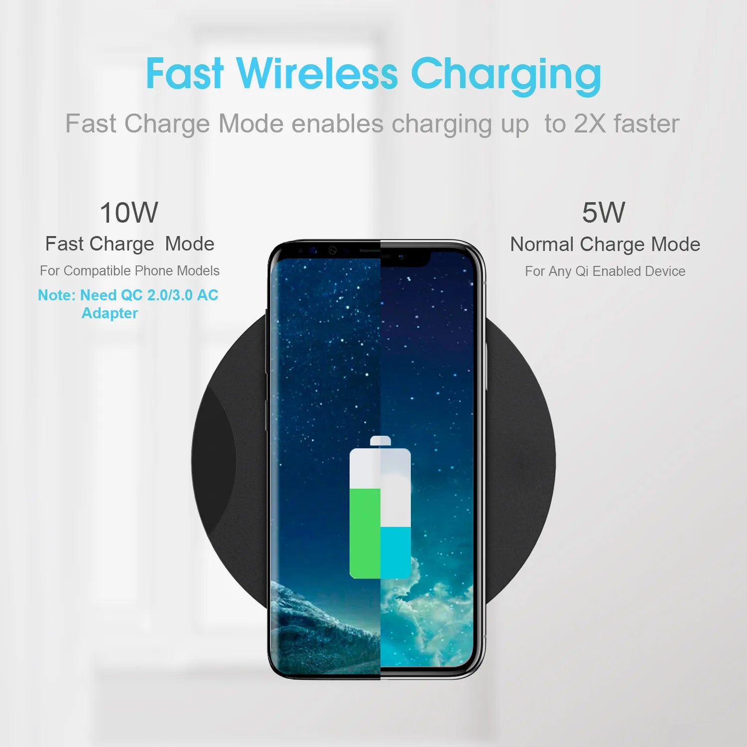 Link Dream Fast Wireless Charging with Headphone Stand 2-in-1 10W Wireless Charger Pad& Headset Holder for PC Accessories Desk