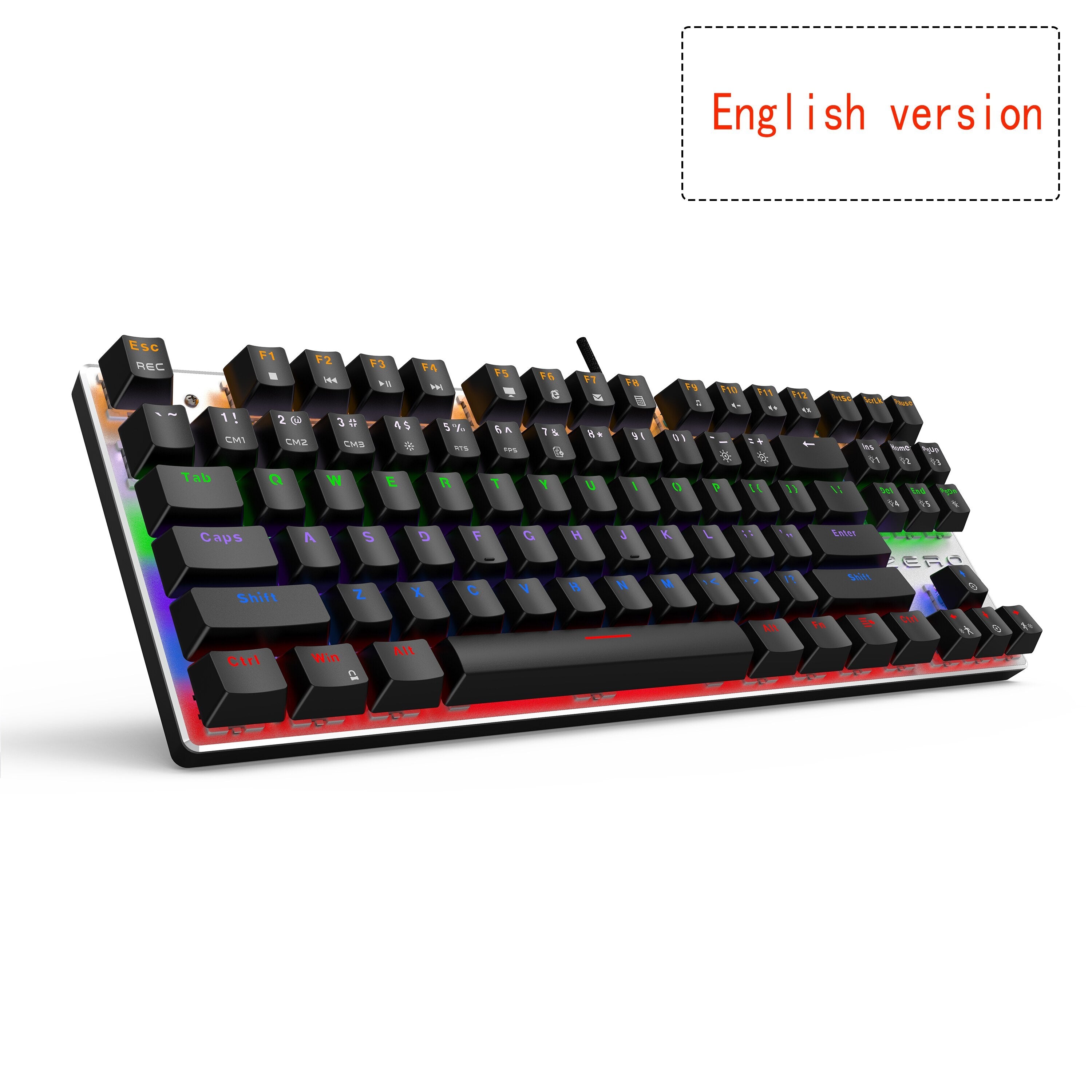 METOO 87 104keys Wired Gaming Mechanical Keyboard Russian LED Backlight For Gamer Laptop Computer