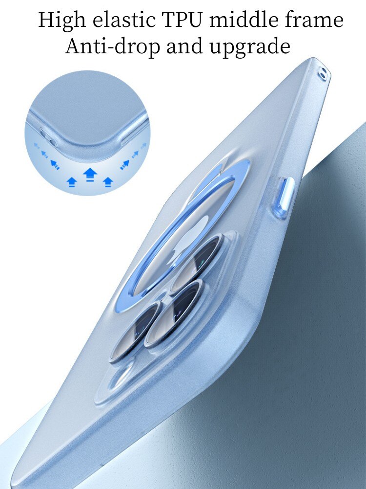 Suitable For Iphone14plus13promax Mobile For Phone Case Apple 12pro11 Frosted Magnetic Suction With Lens Film Bracket Hard Shell