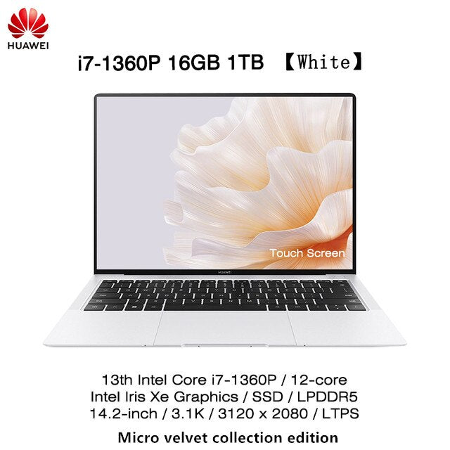 2023 HUAWEI MateBook X Pro Laptop 14.2 Inch i7-1360P 16/32GB 1/2TB 3.1k Touch Screen Notebook Primary Color HDR LTPS PC Computer