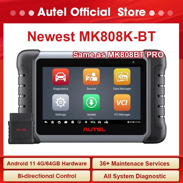 Autel MaxiCOM MK808K BT PRO Diagnostic Tools MK808KBT OBD2 Scanner Code Reader All System Same as MK808BT PRO