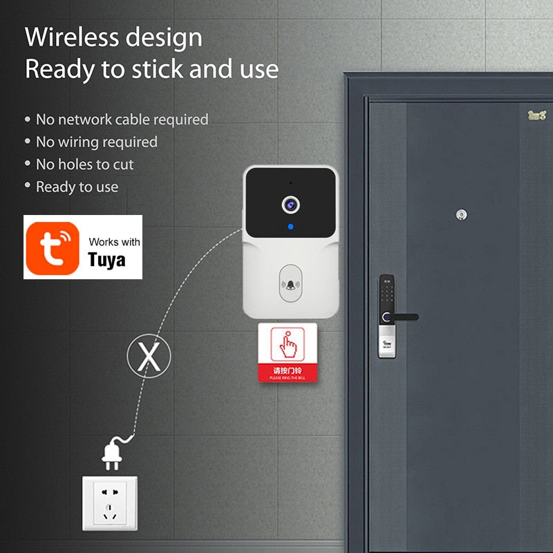 Tuya Video Doorbell Camera Wifi IR Wireless Door Bell Motion Detection Alarm Home security Smart Home Door Bell Intercom