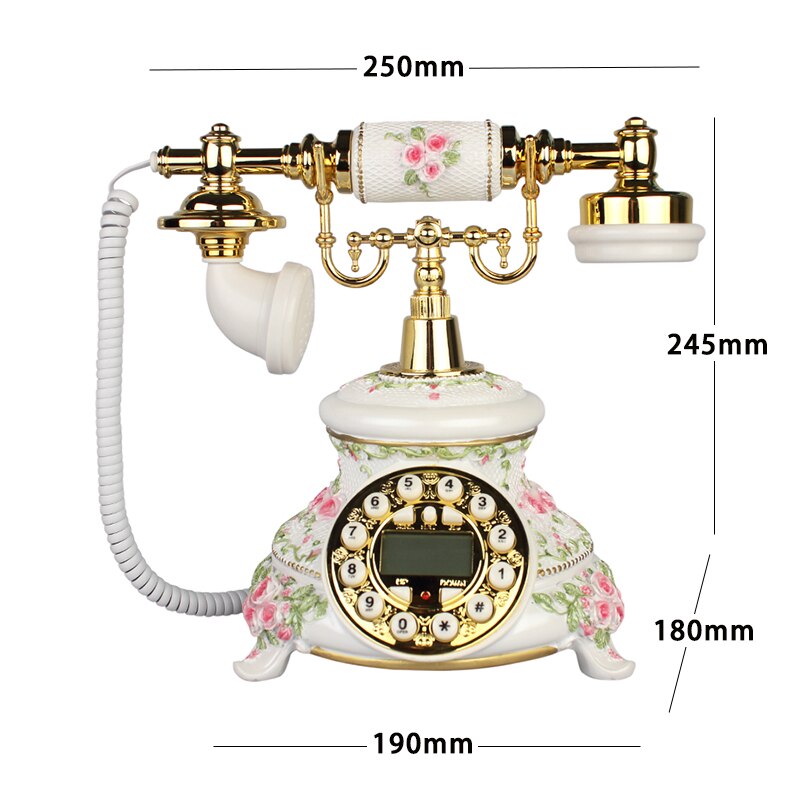 Retro Fixed Telephones Old Vintage Wired Home Landline Phones Push Button Dial And Rotary Dial Classic European Style