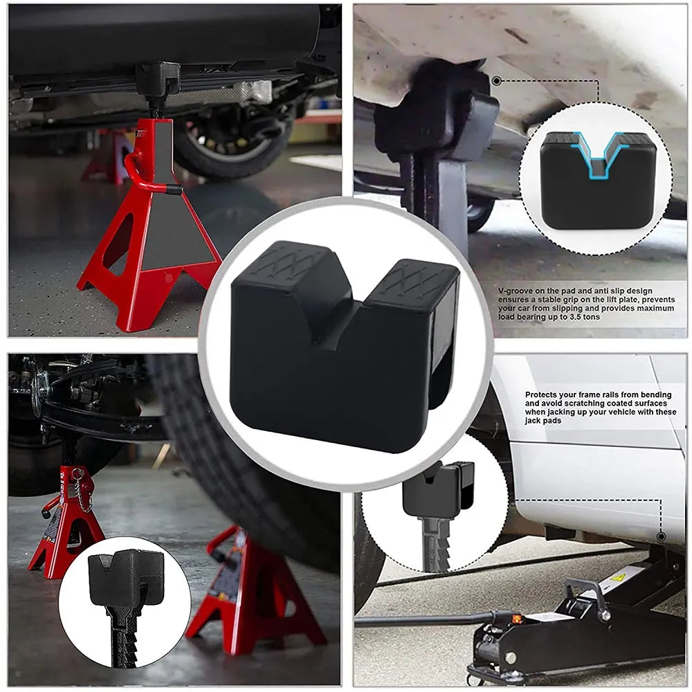 Universal Car Jack Rubber Pads Lift Jack Stand Pad Floor Slotted Car Jack Rubber Pad Frame Protector Adapter Jacking Tool