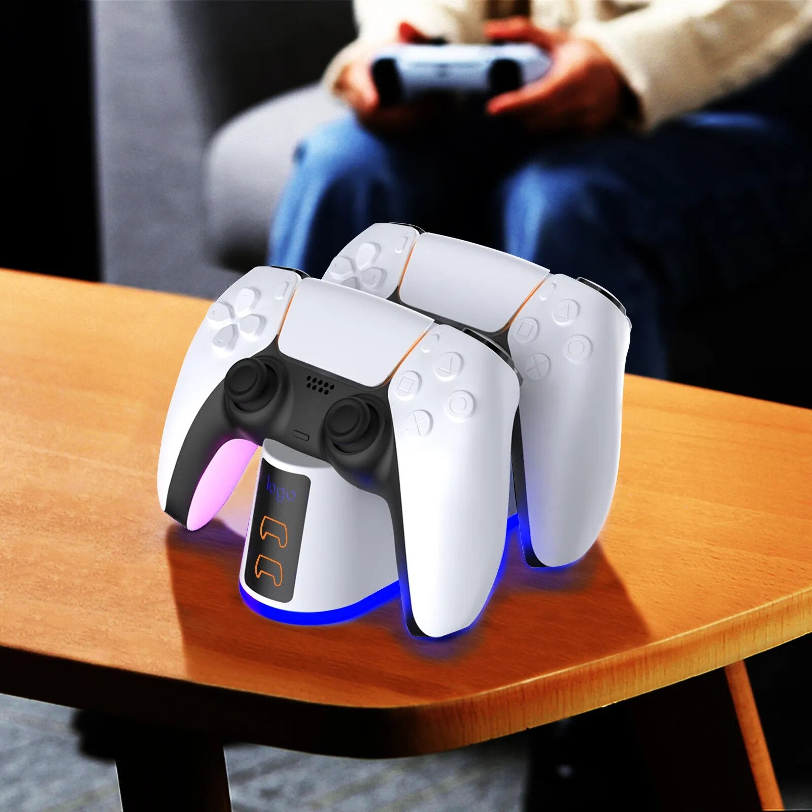 For PS5 controller charger base station with RGB fast charging Fully charged automatic stop For PS5 handle charger storage stand