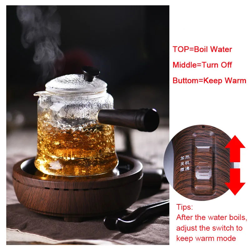 Glass Water Kettle for Electric Heater Ceramic Smart Coffee Mug Cup Warmer Teapot Bottle Jug Adjustable Heating Tool Best Gift