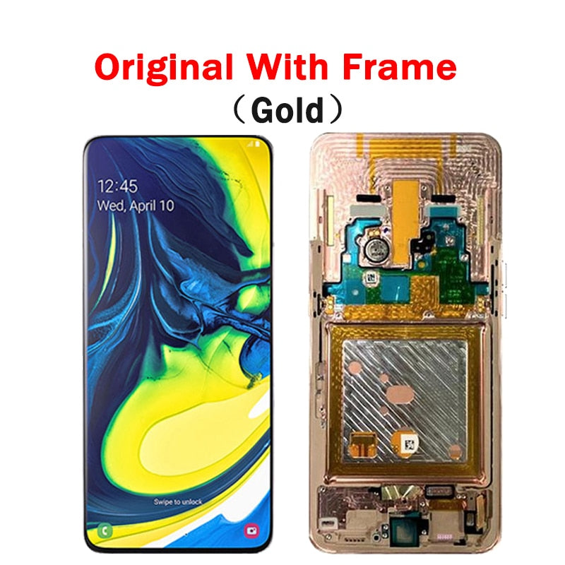 6.7''Original For Samsung Galaxy A80 A805 A805F LCD display Touch Screen Digitizer Assembly with Fingerprint For Samsung A90 LCD