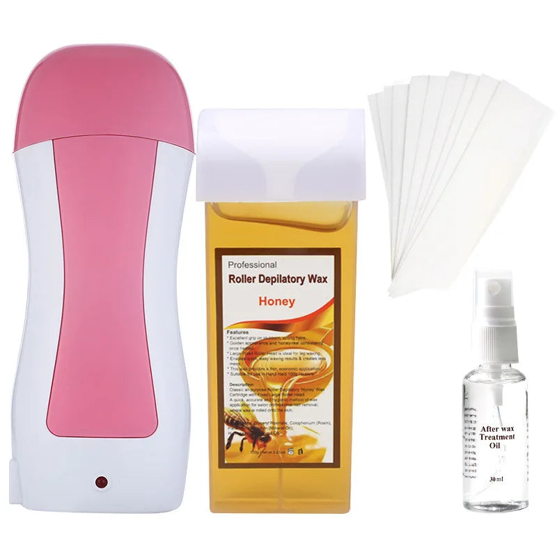 Professional Single Handheld Depilatory Wax Hair Removal Machine with EU/US Plug Portable Epilator Roll on Wax Heater Wax Heater