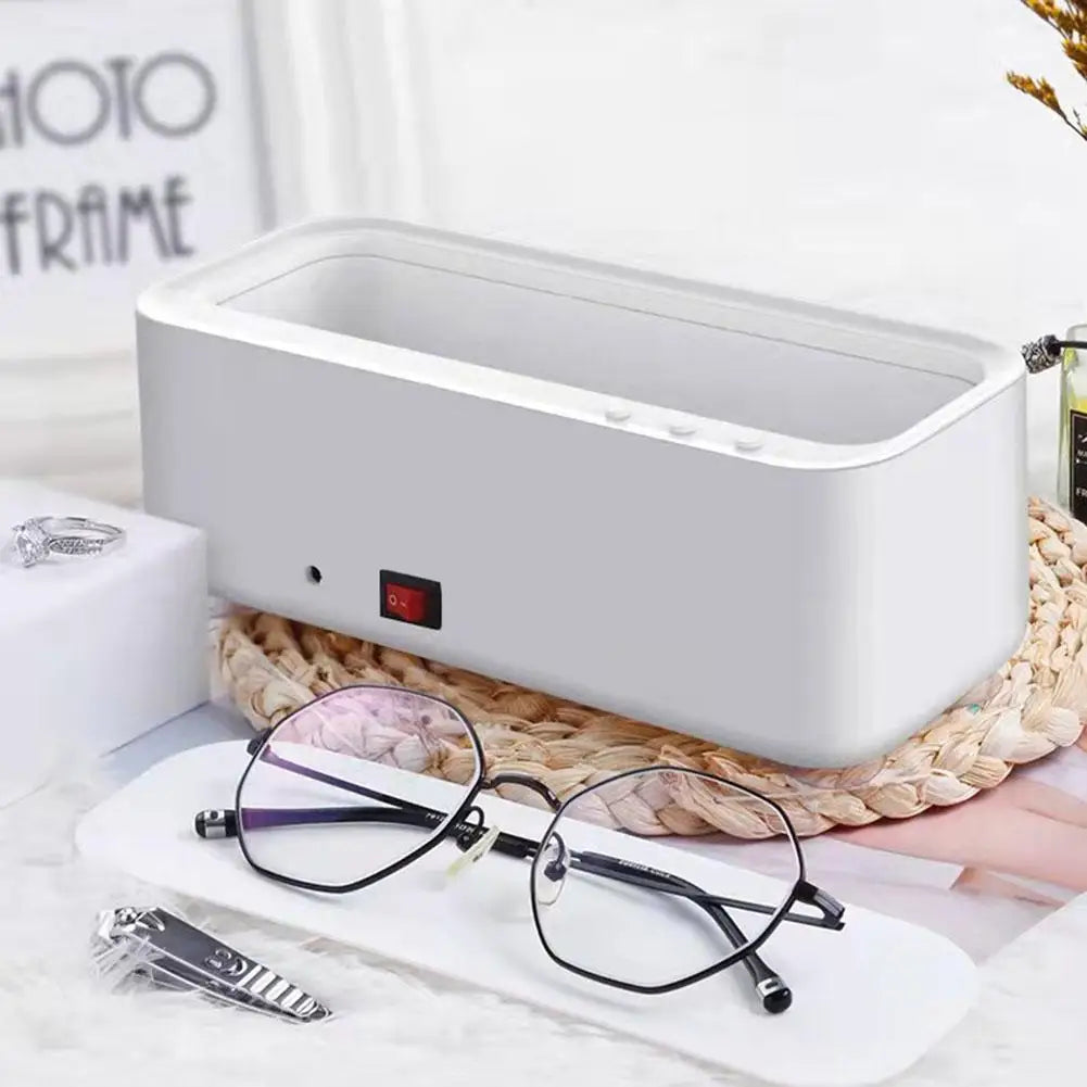 Ultrasonic Cleaner Mini Portable Washer Deep Ultrasound Cleaning Box 45kHz High Frequency for Glasses Jewelry Necklace Washing