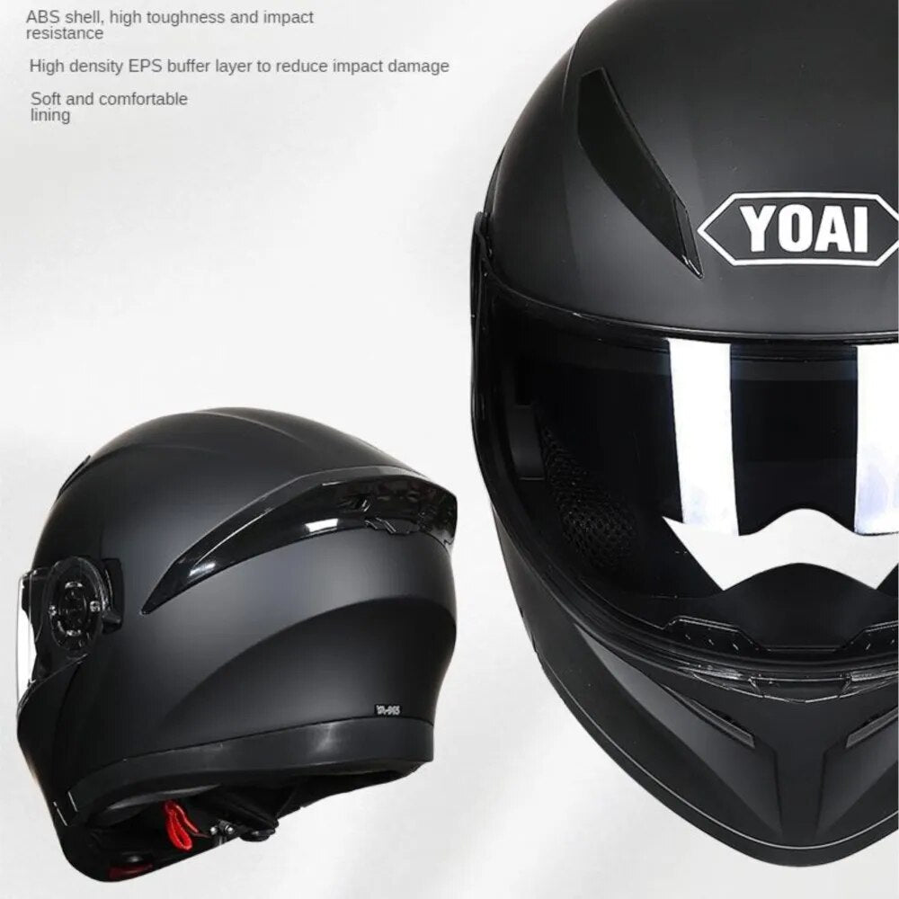 Bluetooth Motorcycle Helmet Headset Intercom DOT Approved Moto Helmet Flip Up Double Lens Full Face Helmet Motocross Equipment