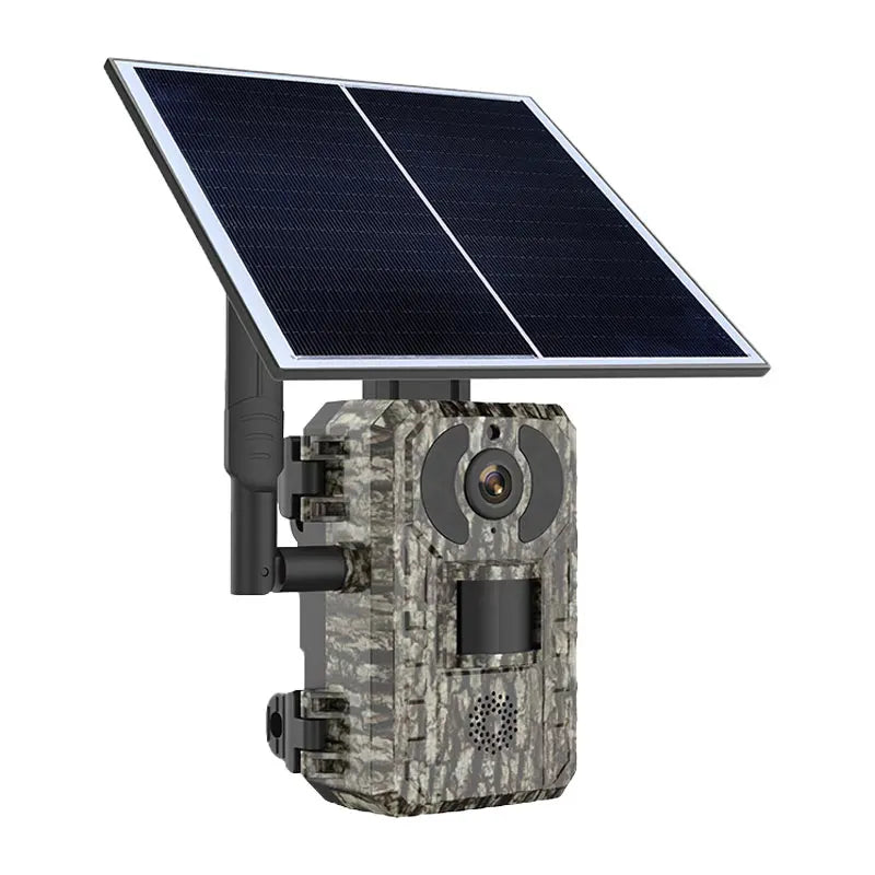 4MP 1440P 4G Solar Power Wildlife Hunting Camera Outdoor Camping Trail Wireless Monitor