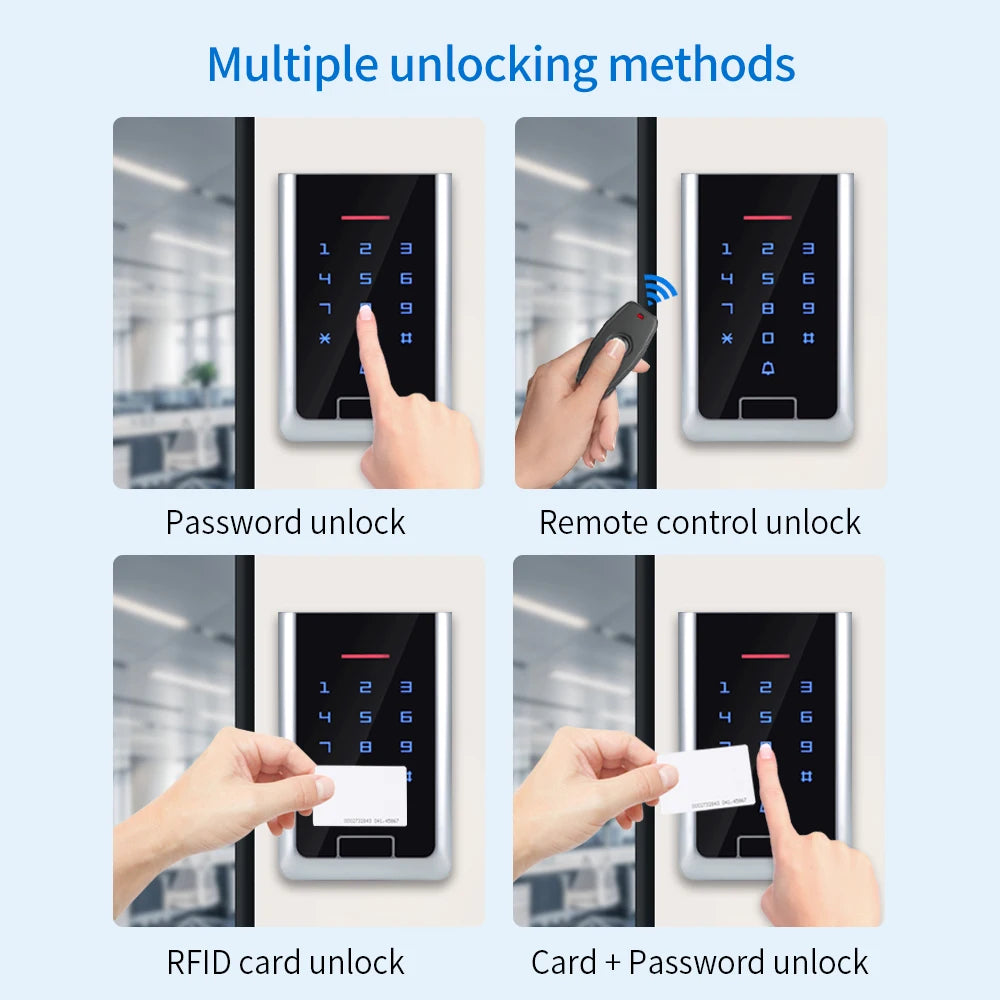 AC 100~240V Waterproof RFID Wireless Access Control Kit Built in Battery 433MHz Connection Wiegand 26~44 Zinc-alloy Wireless Set