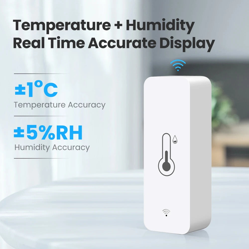 AVATTO Tuya WiFi Temperature And Humidity Sensor, Smart Home Indoor Hygrometer Controller Monitoring works for Alexa Google Home