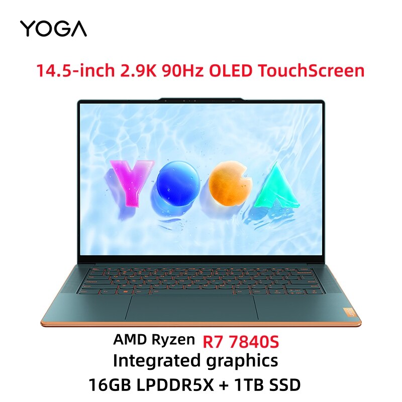 Lenovo YOGA Air14s Laptop 2023 AMD R7 7840S 16G/32GB RAM 1T/2TB SSD 14.5-inch 2.9K 90Hz OLED Touch Screen Computer Notebook PC