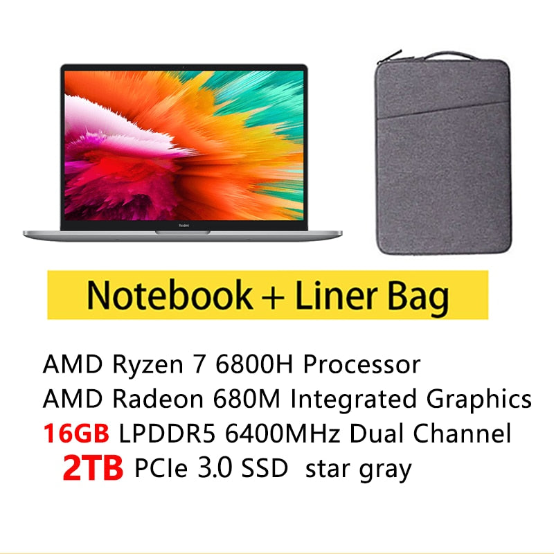 Xiaomi RedmiBook Pro 14 2022 Laptop AMD Ryzen R5 6600H/R7 6800H AMD Radeon 680M 16G RAM 512G/1T SSD 14Inch 2.5K 120Hz Notebook