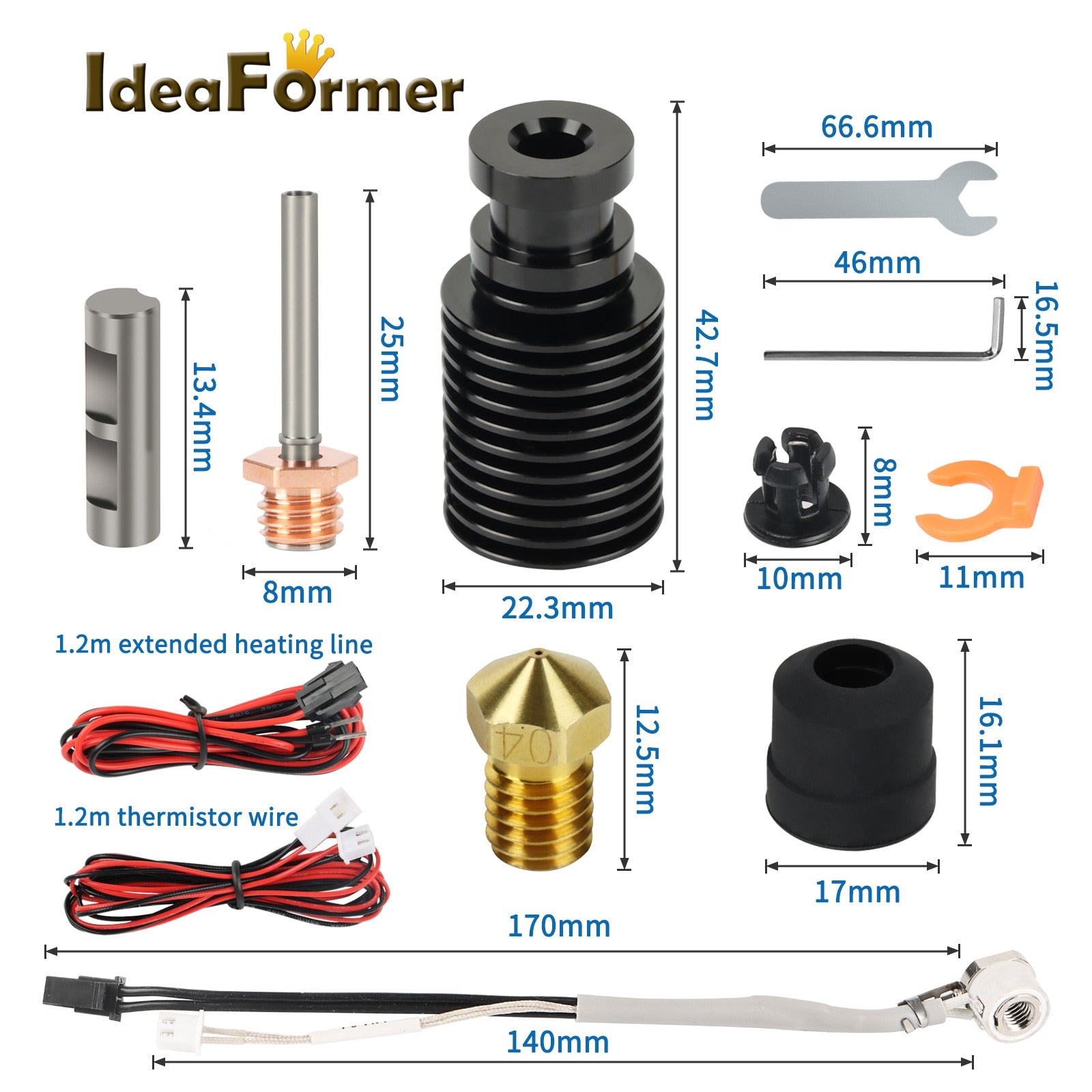 E3D V6 Hotend 24V 50W Ceramic Quick Heating Core Print Head For Voron 2.4 Prusa DDB Extruder Ender 3 CR10 MK3S 3D Printer J-head