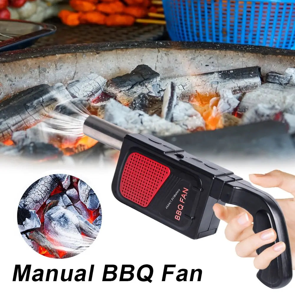 1PC Portable Handheld Electric BBQ Air Blower Portable Cooking Air Blower for Charcoal Grill Fireplace Outdoor Barbecue Picnic