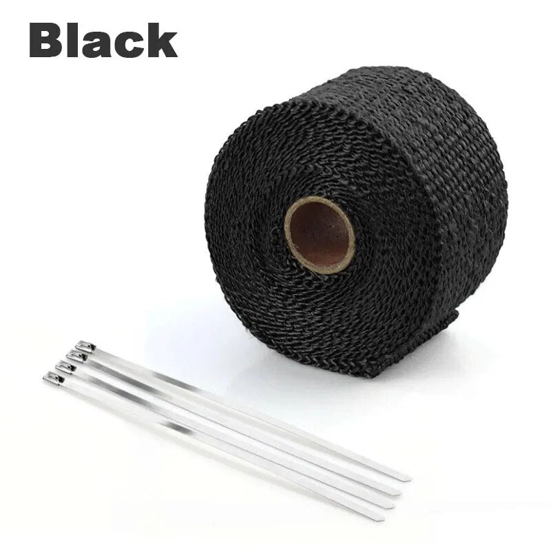 5cm*15m Exhaust Pipe Insulation Thermal Heat Wrap Roll Insulation Cotton Banana Cloth Motorcycle Fiberglass Heat Shield Tape