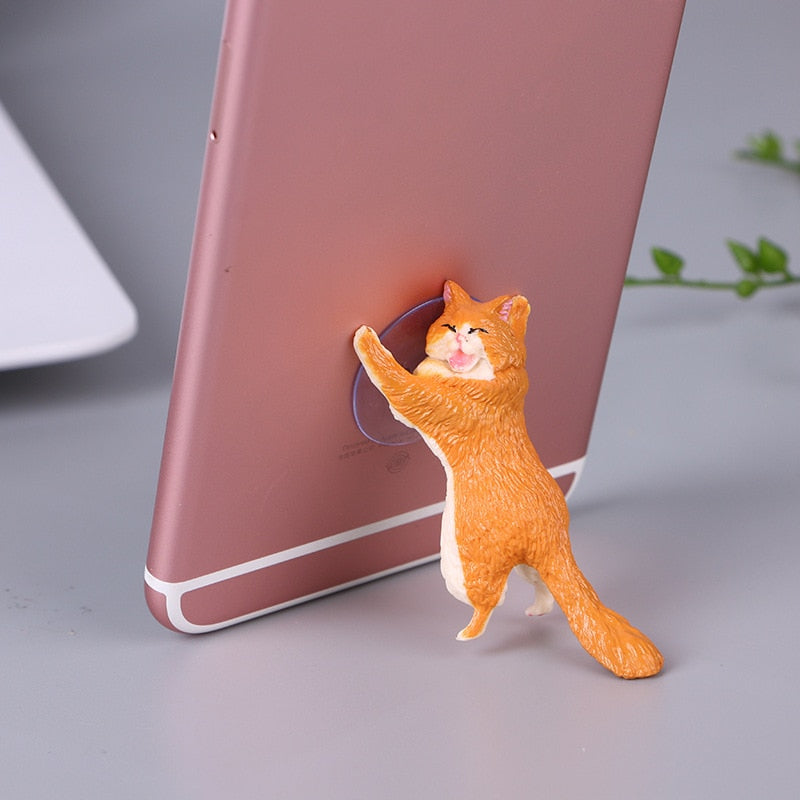 RYRA Universal Cute Cat Cell Phone Holder Lovely Phone Bracket Tablets Desk Car Stand Mount Sucker Bracket