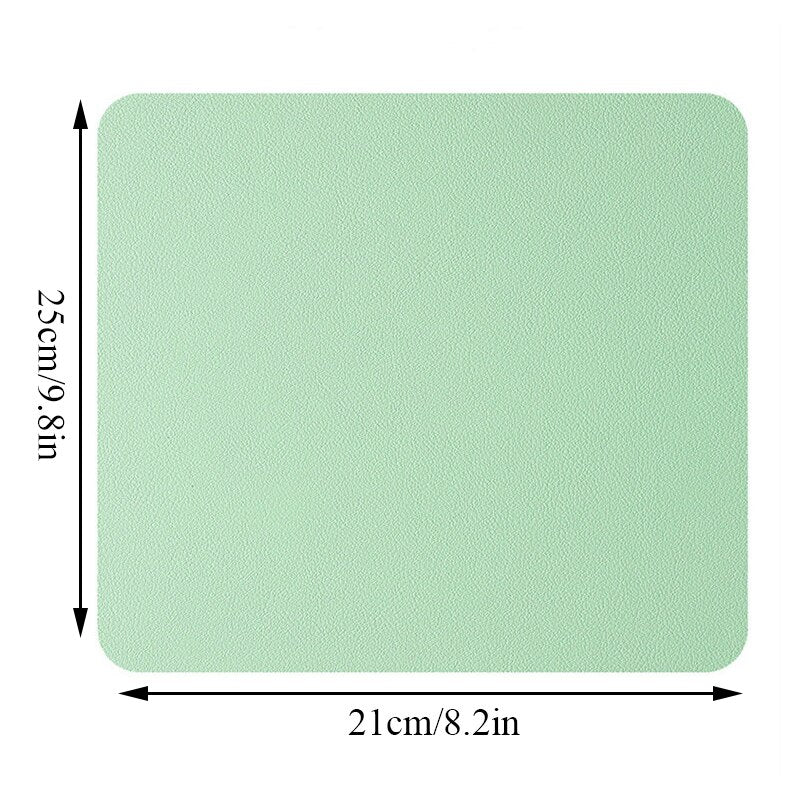 PU Leather Mouse Pad Anti-slip Office Accessories School Supplies Mouse Mat Solid Color Simple Waterproof Desk Set